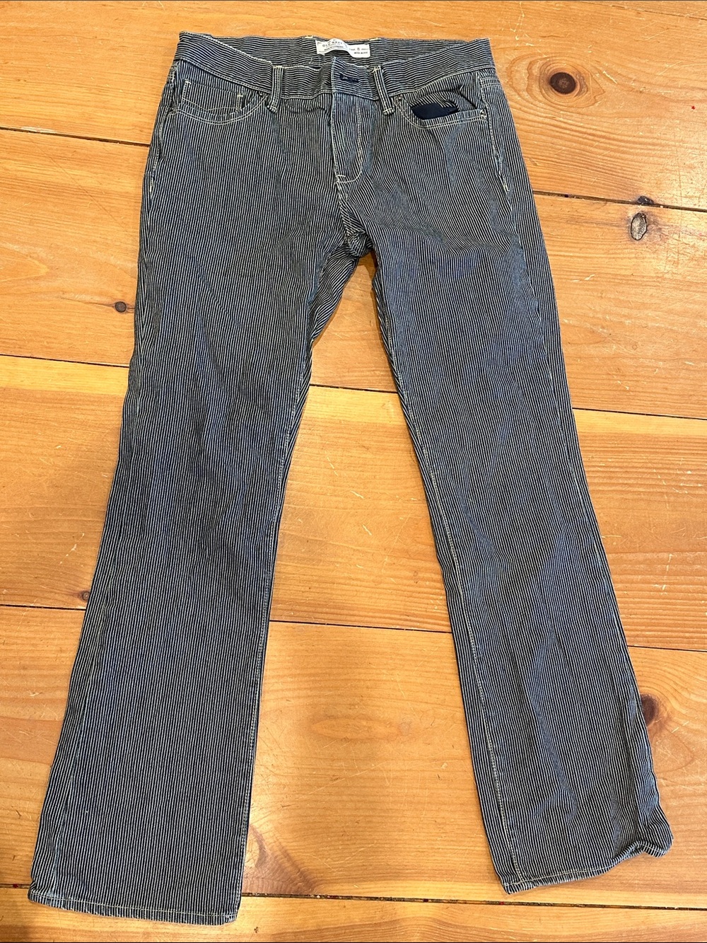 Old Navy Women's Navy Pinstripe Bootcut Jeans